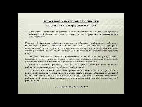 Защита трудовых прав работников. Трудовые споры.