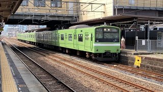 【4K】大和路線 201系 普通JR難波行き 柏原駅到着