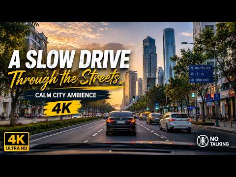 A Slow Drive Through the Streets | Calm City Ambience | 4K
