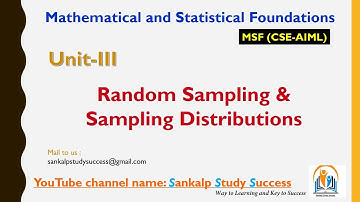 3.4 || UNIT 3 || Random Sampling & Sampling Distribution || R22 2-1 || JNTUH || CSE (AI & ML)