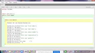 Java coding to accept Name, Phone Number, Gender etc.