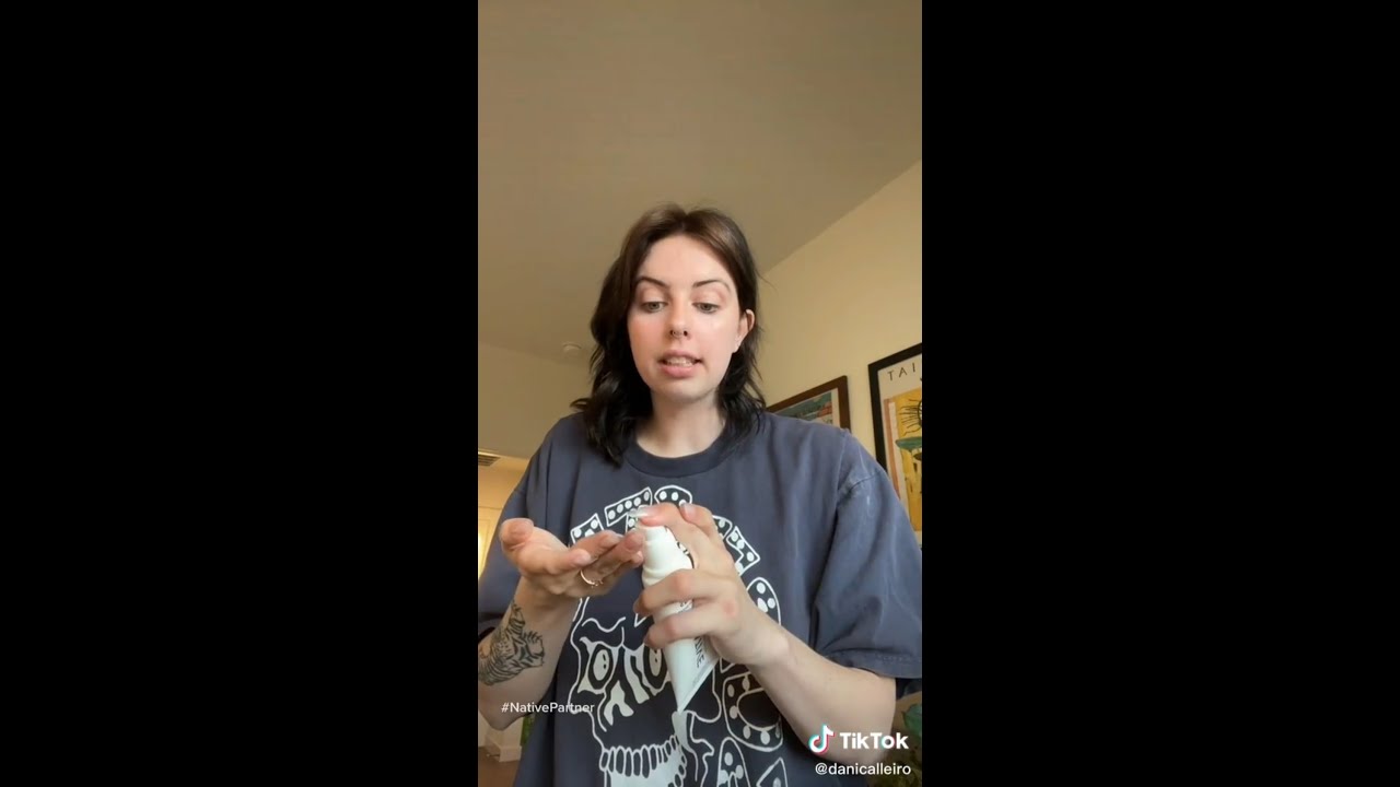 Dani Calleiro (Cimorelli) Using The Native SPF 30 Mineral Face Sunscreen On TikTok