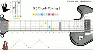 Video thumbnail of "G6 guitar chord - How to play the G sixth chord on guitar"