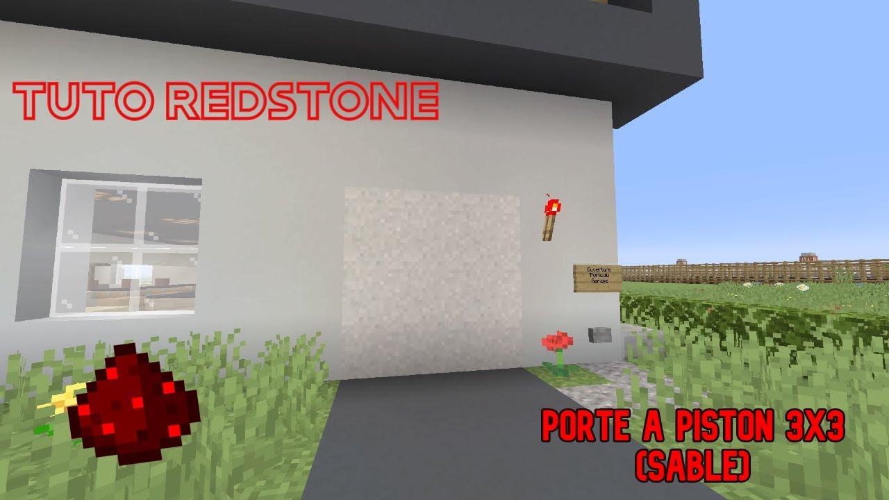 TUTO REDSTONE MINECRAFT: PORTE 3X3 (SABLE) - YouTube
