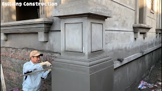 Construction Techniques To Complete The Base Of House Columns Using Traditional Working Tools
