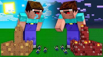 ONE BLOCK CASTLE WAR NOOB VS HEROBRINE NOOB! Minecraft NOOB vs PRO! 100% TROLLING INSIDE 1 BLOCK