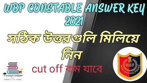 WBP constable Prelims 2021 answer key.WBP constable question paper.