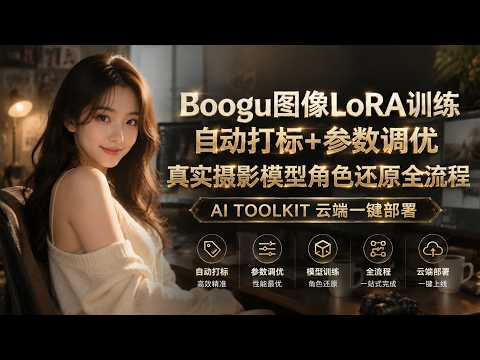 Boogu图像LoRA训练 自动打标+参数调优，真实摄影模型角色还原全流程，AI TOOLKIT云端一键部署
