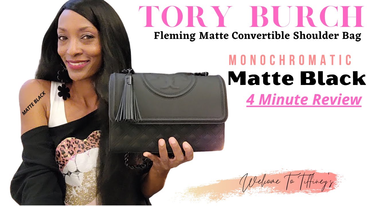 Tory Burch Matte Convertible Shoulder Bag- Black 