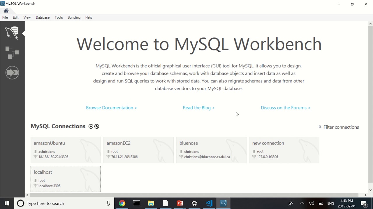 Downloading and running MySQL Workbench on localhost - YouTube