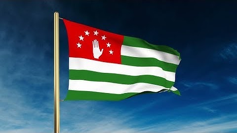 4K Abkhazia flag slider style. Waving in the win with cloud background animation Stock video
