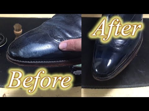 How To Perfectly Repair Toe Scratches On Leather Shoes&mirror shine.