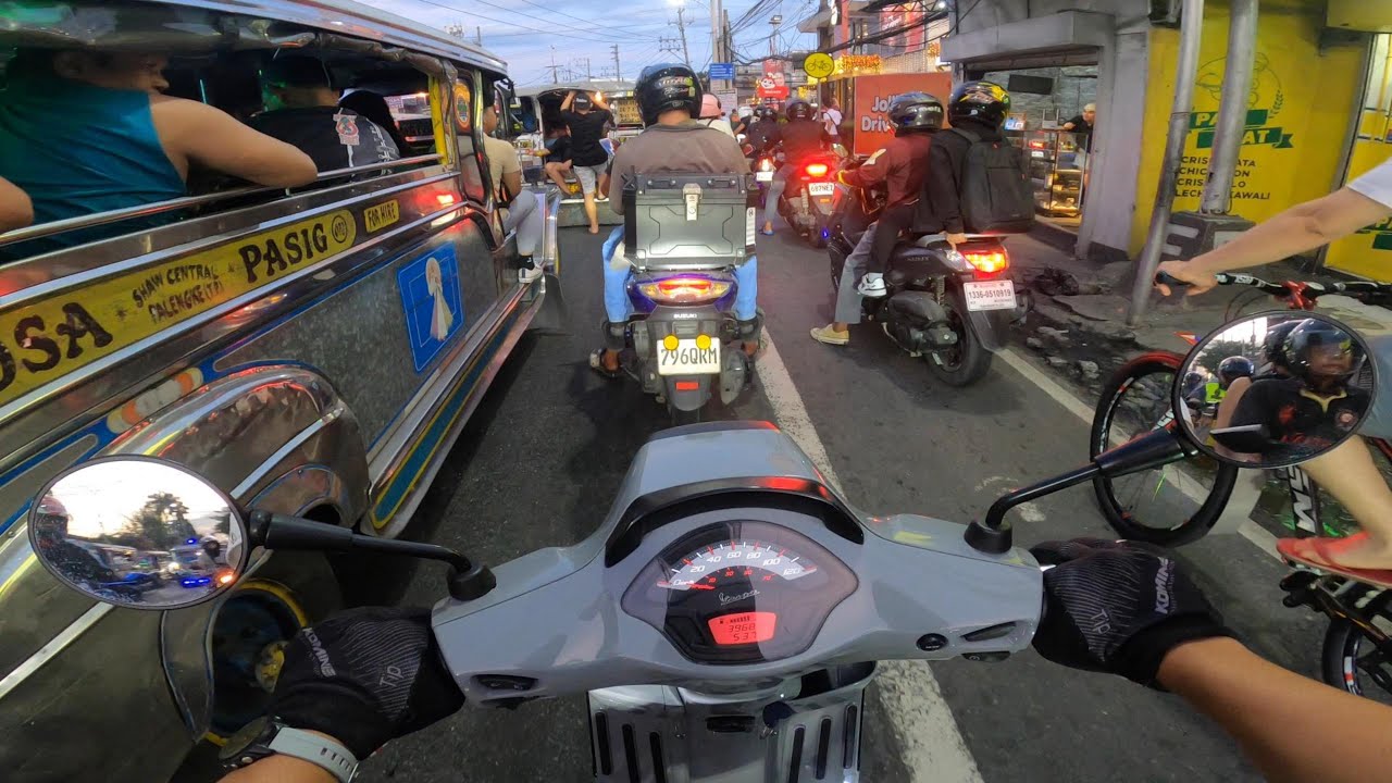 VESPA S125 | METRO MANILA CRAZY RUSH HOUR TRAFFIC! | ASMR | RAW VIDEO