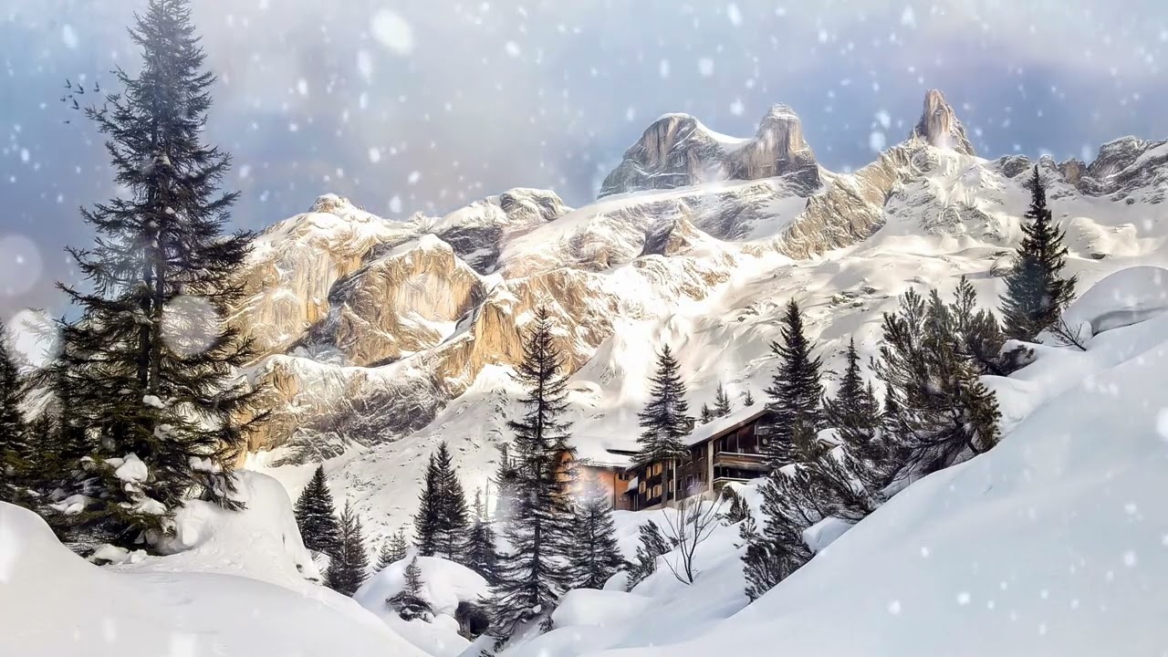 Pian RELAXANT Muzică instrumentală Frumoasă Natură liniștitor zapada Munti Dealuri