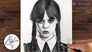 How to Draw WEDNESDAY ADDAMS | Sketch Tutorial