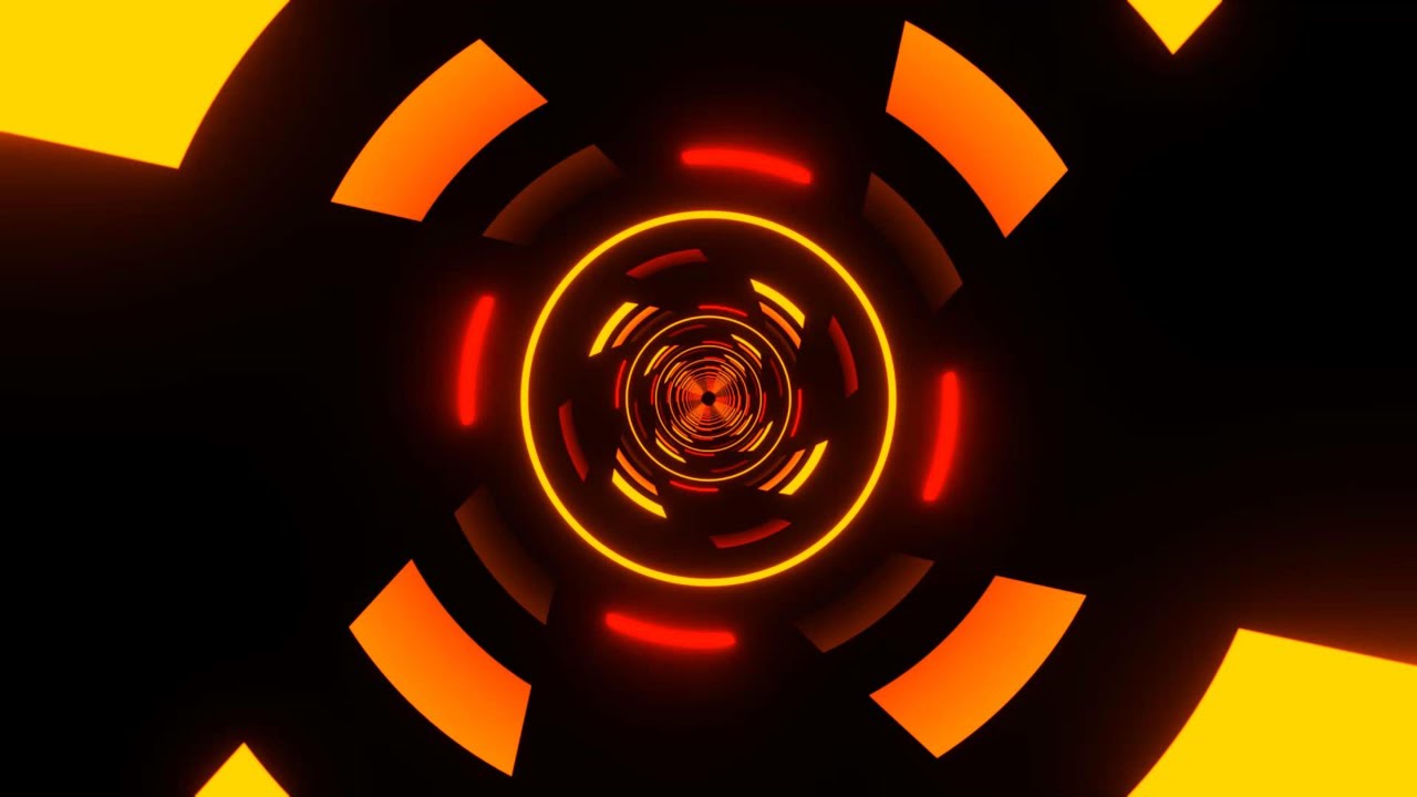 🎬 4K-Visuell: 🔥 Oransje & Rød Neon-Tunnel – Futuristisk Visuell Loop 4K (Ingen Lyd)