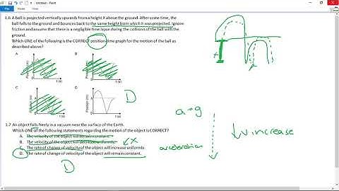 PS12 Multiple Choice Vertical Projectile motion