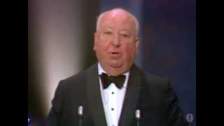 Alfred Hitchcock presents the Jean Hersholt Humanitarian Award to Lew Wasserman