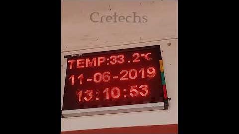 Red P10  LED display with temperature  & humidity by Cretechs