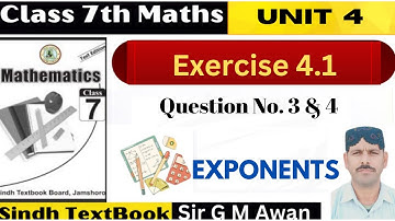 Exercise 4.1 || Question 3 & 4 || Class 7 Math [ Sindh Textbook Board ]