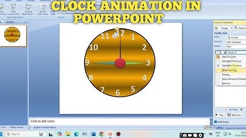 CLOCK ANIMATION IN POWERPOINT// POWERPOINT ME CLOCK ANIMATION//power point animation//