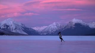 Ice Skating On Lake Mcdonald, Glacier National Park