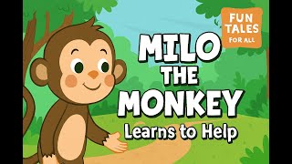 Milo the Monkey Learns to Help 🐒 | English Moral Stories | Bedtime Stories | Fun Tales #monkey