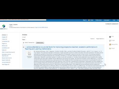 Exporting references from Ebsco to EndNote