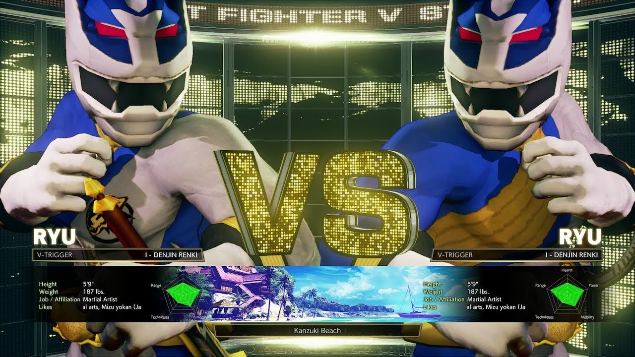 STREET FIGHTER V - MODS -  RYU AS SILVER RANGER FROM HYAKUJUU SENTAI GAORANGER (PC ONLY)