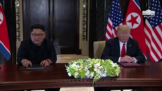 President Trump and North Korean Leader Kim Jong Un Signs a Declaration of Friendship