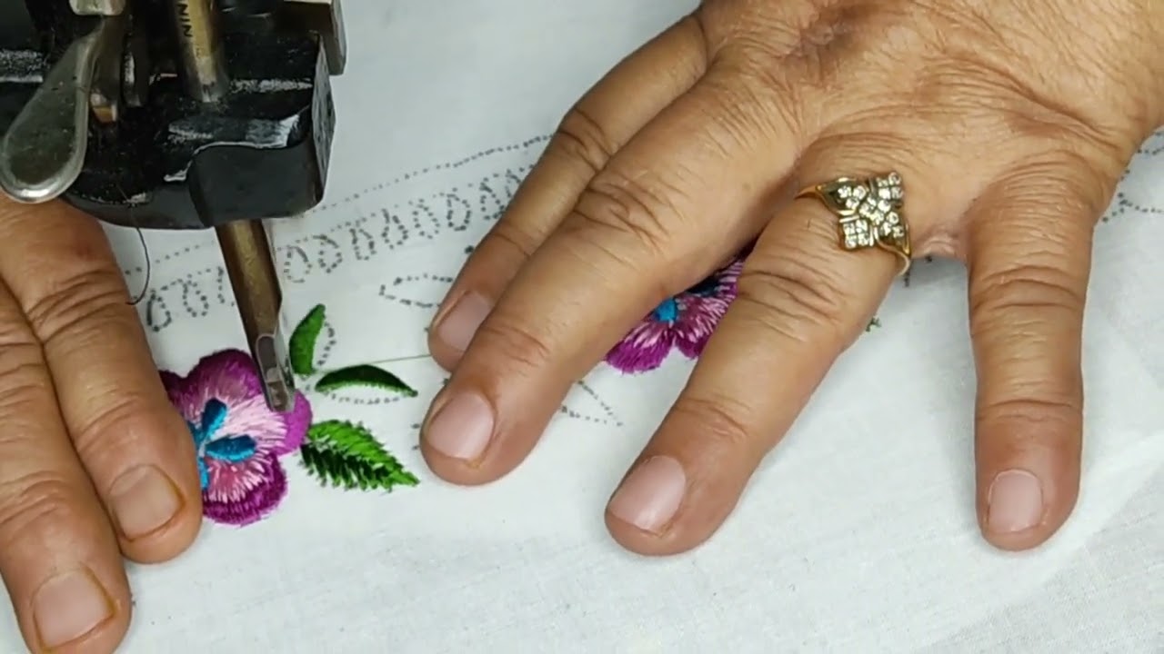 Beautiful border design with machine embroidery