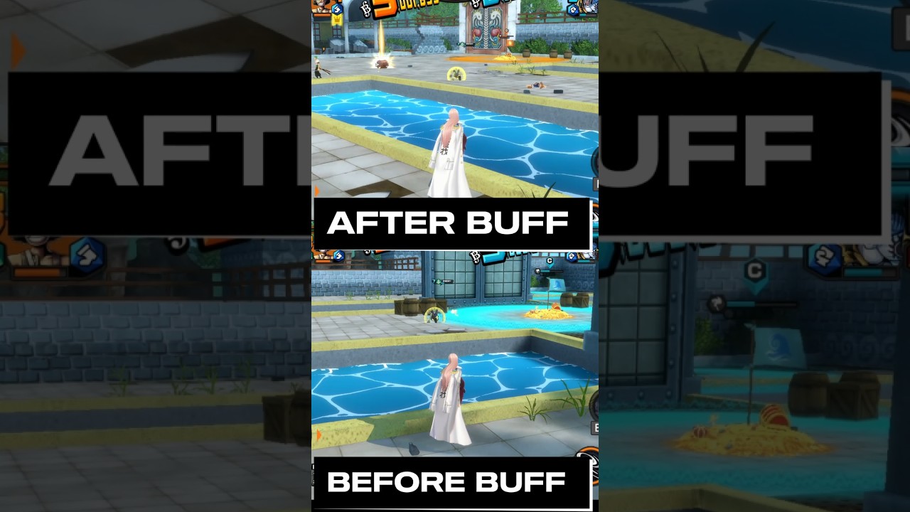 Before & After Buff Navy HQ / Rear Admiral Hina - One Piece Bounty Rush OPBR 