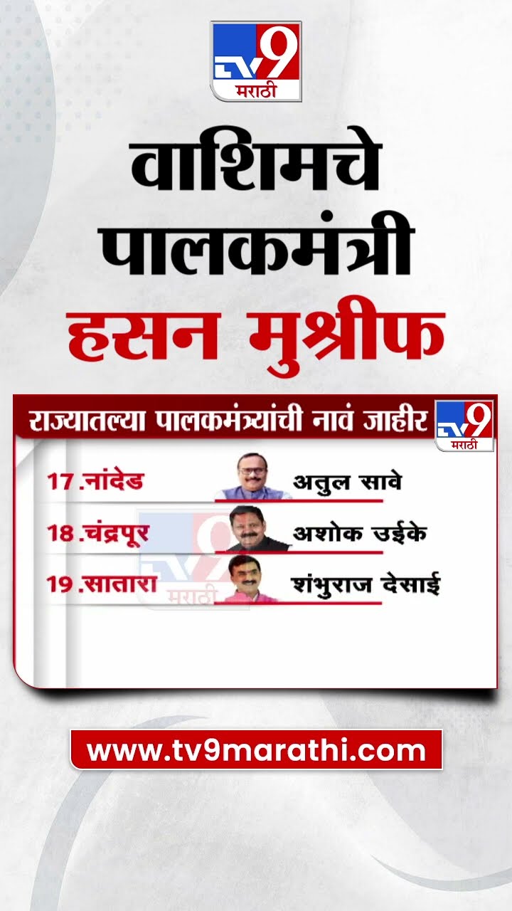 वाशिमचे पालकमंत्री हसन मुश्रीफ | Guardian Minister of Washim Hasan Mushrif