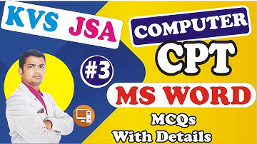 KVS JSA CPT MS OFFICE MCQ | KVS Jsa skill test | kvs jsa cpt ms word practice #kvsjsacptexam,