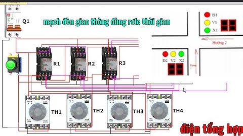 mạch điều khiển 2 đèn giao thông dùng rơle thời gian  // traffic light control circuit