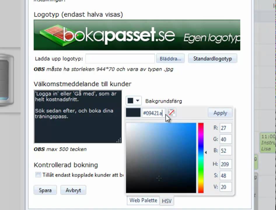Bokapasset.se - Företagsinställningar