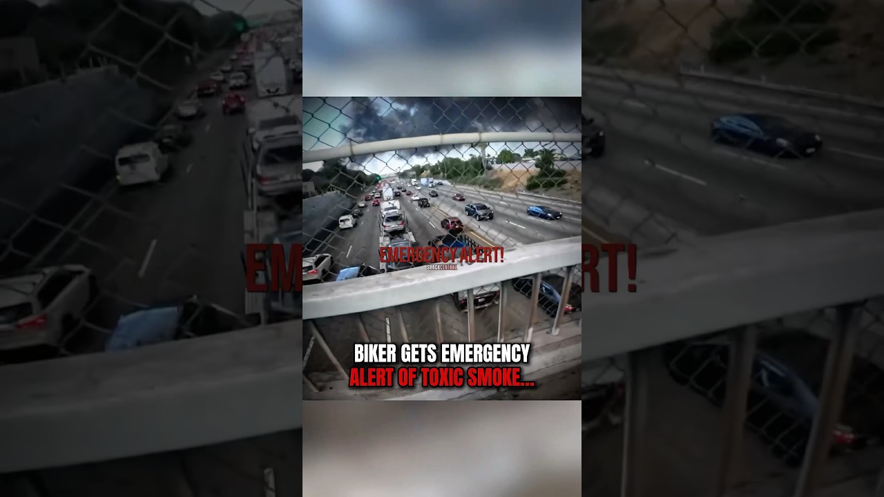 Biker gets an EMERGENCY ALERT of TOXIC SMOKE‼️🤯