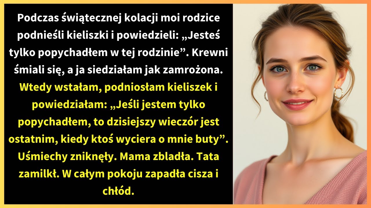 Podczas świątecznej kolacji moi rodzice podnieśli kieliszki i powiedzieli: