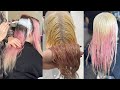 Bleach Root Hair Transformation: Color Correction Tutorial for damaged hair - pastel pink blonde