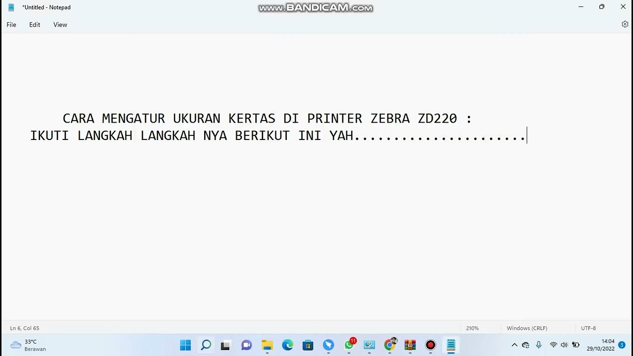 03. CARA MENGATUR UKURAN KERTAS DI PRINTER ZEBRA ZD220 DENGAN UKURAN