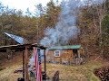We have SOLAR POWER at the TINY OFF GRID CABIN (easy install $200 Harbor Freight kit) We have SOLAR POWER at the TINY OFF GRID CABIN (easy install $200 Harbor Freight kit)