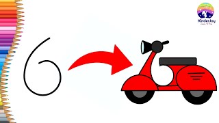 How to draw a bike for kids |Scooty drawing#scooty #bikedrawing | Easy drawing |#kinderjoyart