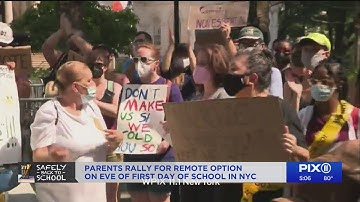 NYC parents rally for remote learning option on eve of 1st day of school
