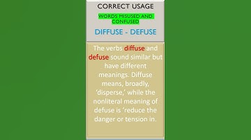 Correct Usage of Diffuse and Defuse #education #english #learning