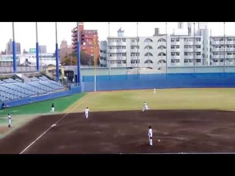 2014年11月13日練習試合先発小熊初回先頭バッター内野フライに討ち取る　ナゴヤ球場