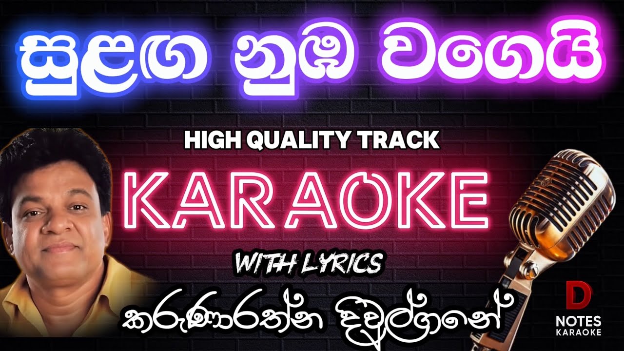 Sulaga Nuba Wage (KARAOKE) සුලග නුඹ වගේ | කරුණාරත්න දිවුල්ගනේ | Sinhala Karaoke | With Lyrics