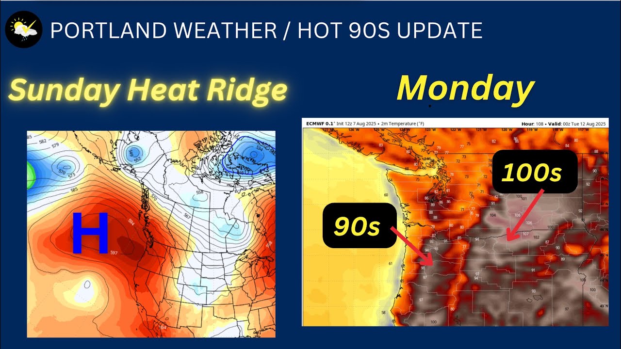 Portland Weather, Hot 90s Sunday, Monday, Maybe Tuesday - YouTube