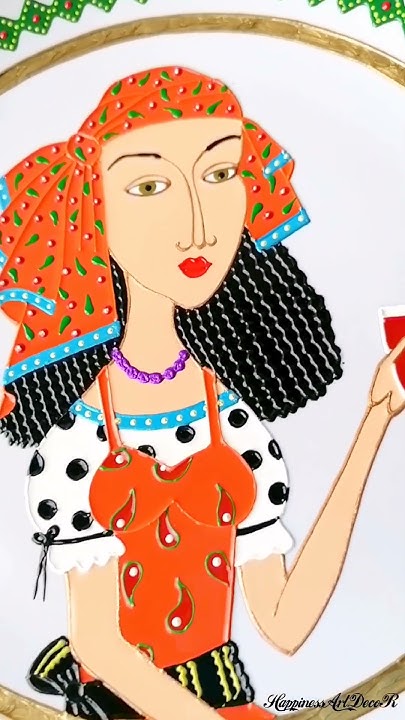 Тарелка декоративная настенная девушка с вином. Декор для интерьера ...