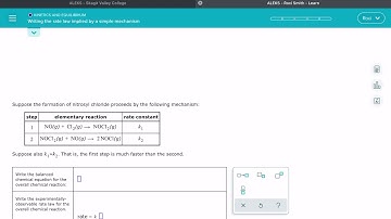 ALEKS: Writing the rate law implied by a simple mechanism