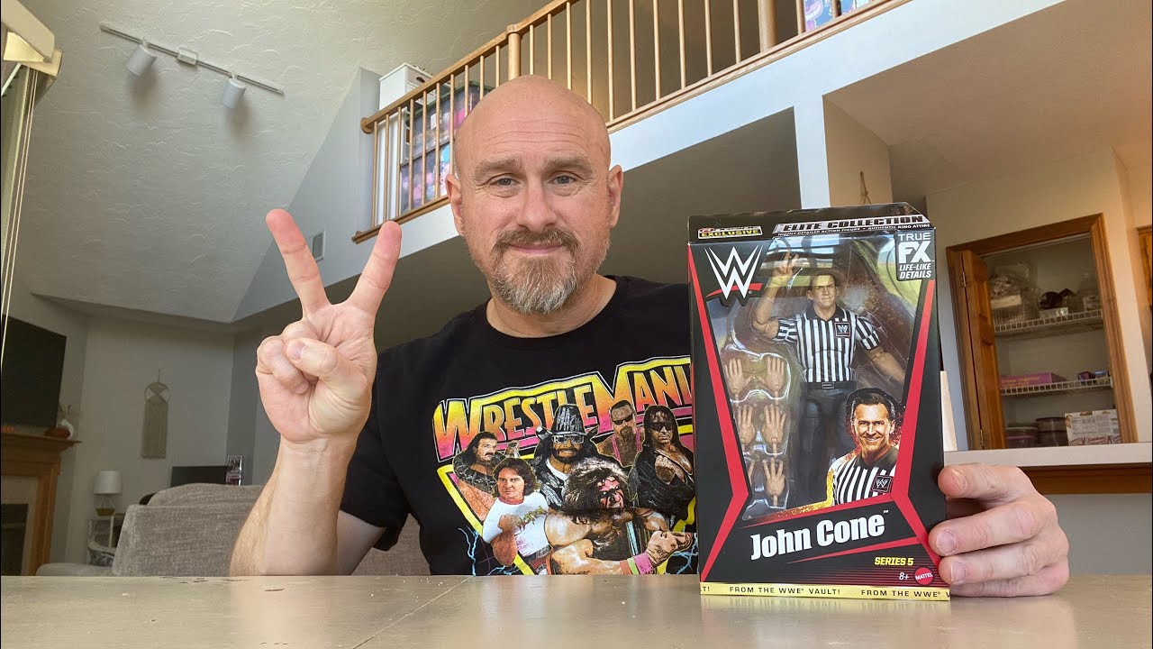 Mattel WWE Ringside Collectibles Exclusive Referee John Cone Wrestling Figure Unboxing & Review AEW!